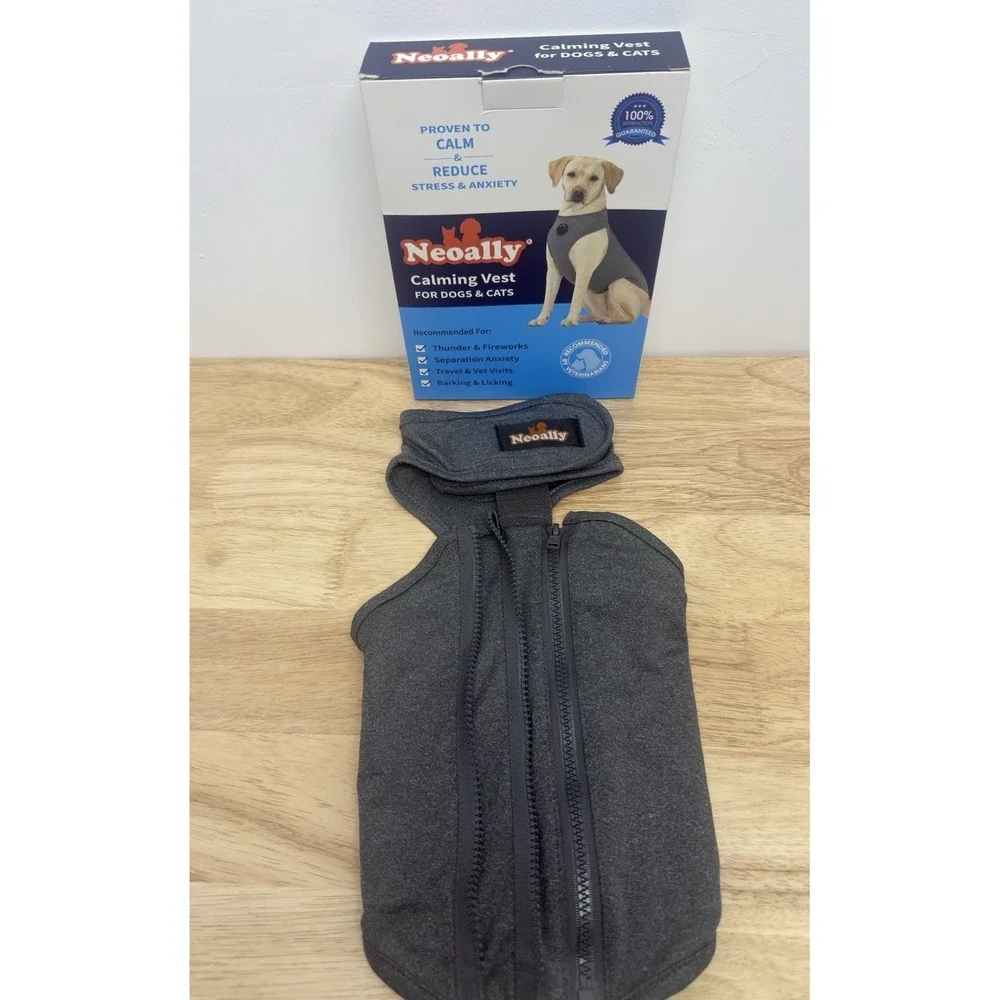 Neoally Dog Thunder‎ Shirt Anxiety Calming Vest, SMALL, Gray #32